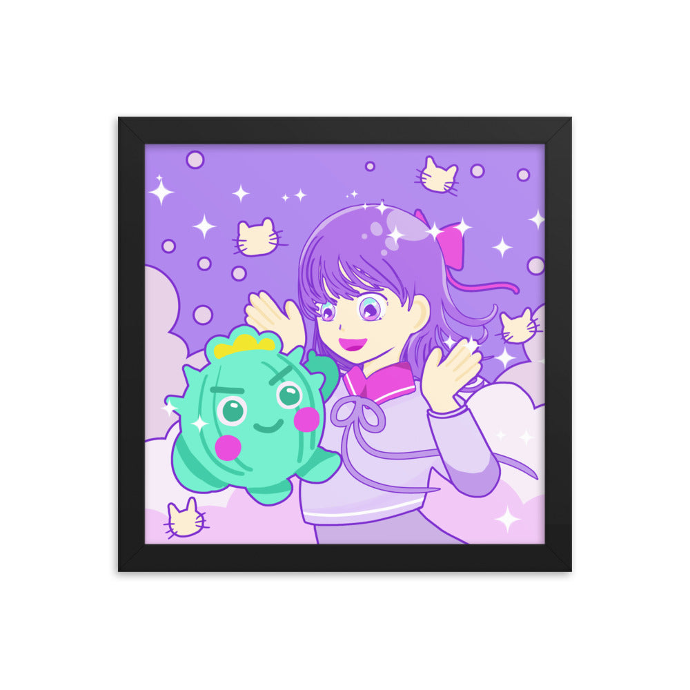 Cactus Boy in Dreamy Style |  Framed Matte Poster