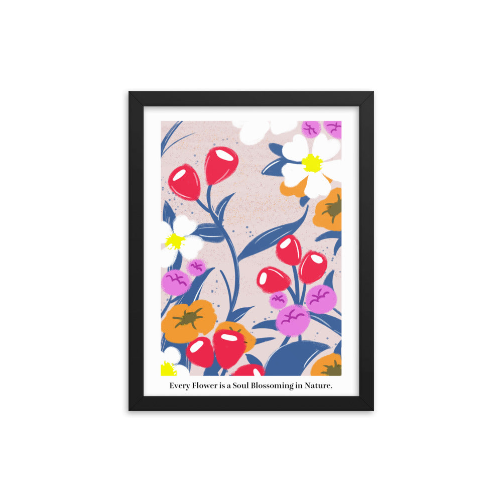 Every flower is a soul blossoming in nature | 木製框架啞光海報 Framed Matte Poster