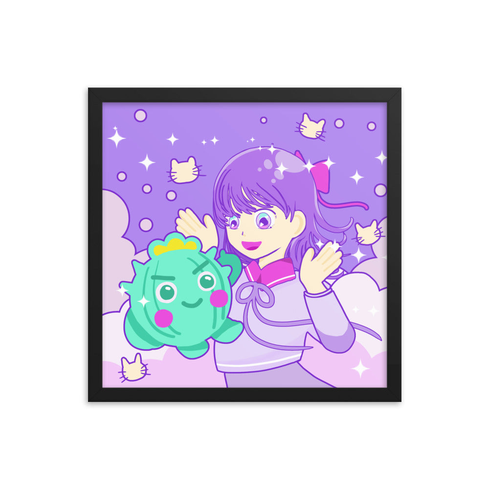 Cactus Boy in Dreamy Style |  Framed Matte Poster