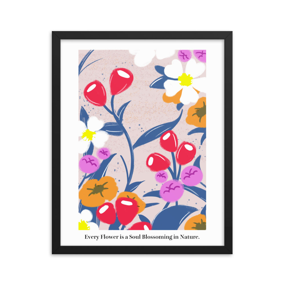 Every flower is a soul blossoming in nature | 木製框架啞光海報 Framed Matte Poster