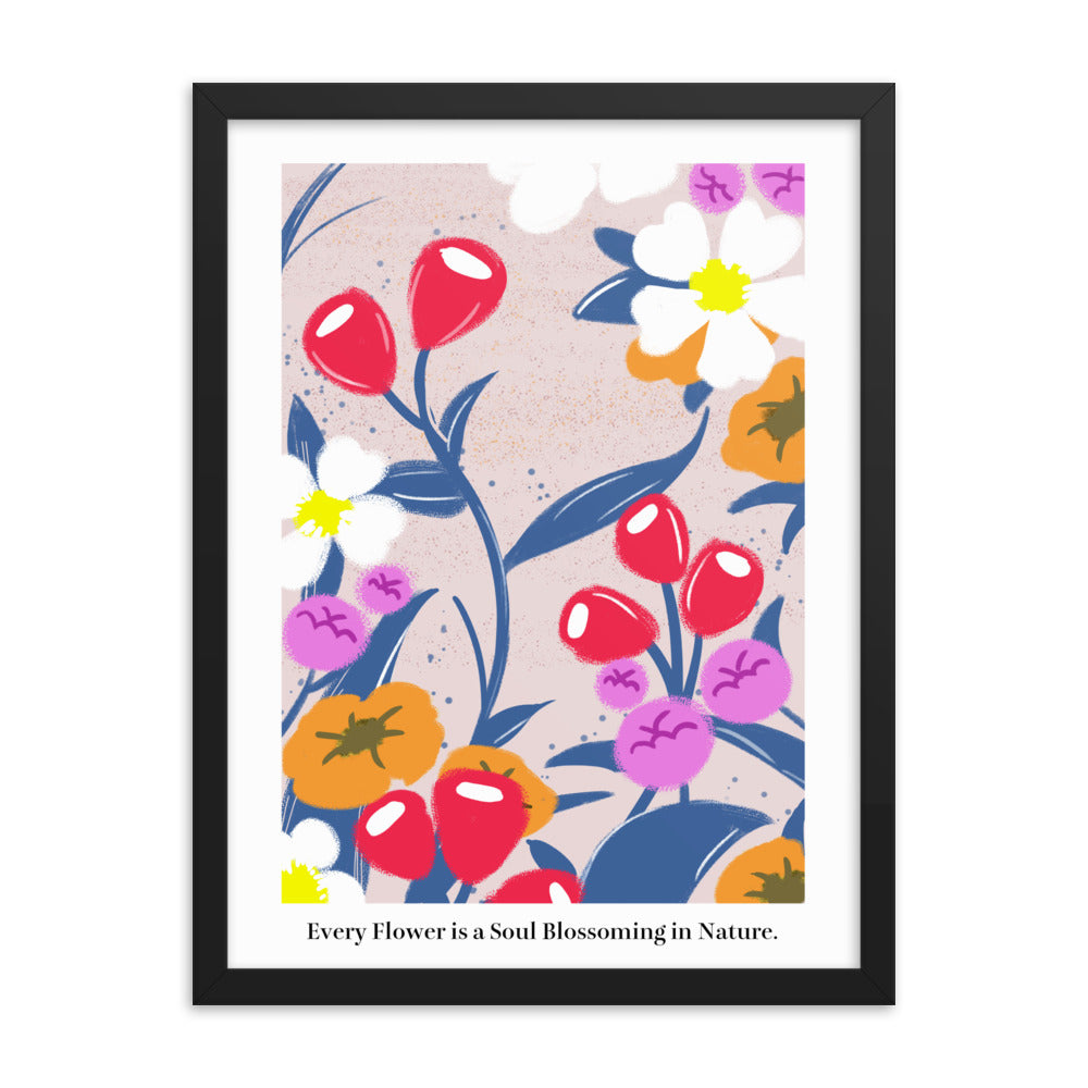 Every flower is a soul blossoming in nature | 木製框架啞光海報 Framed Matte Poster