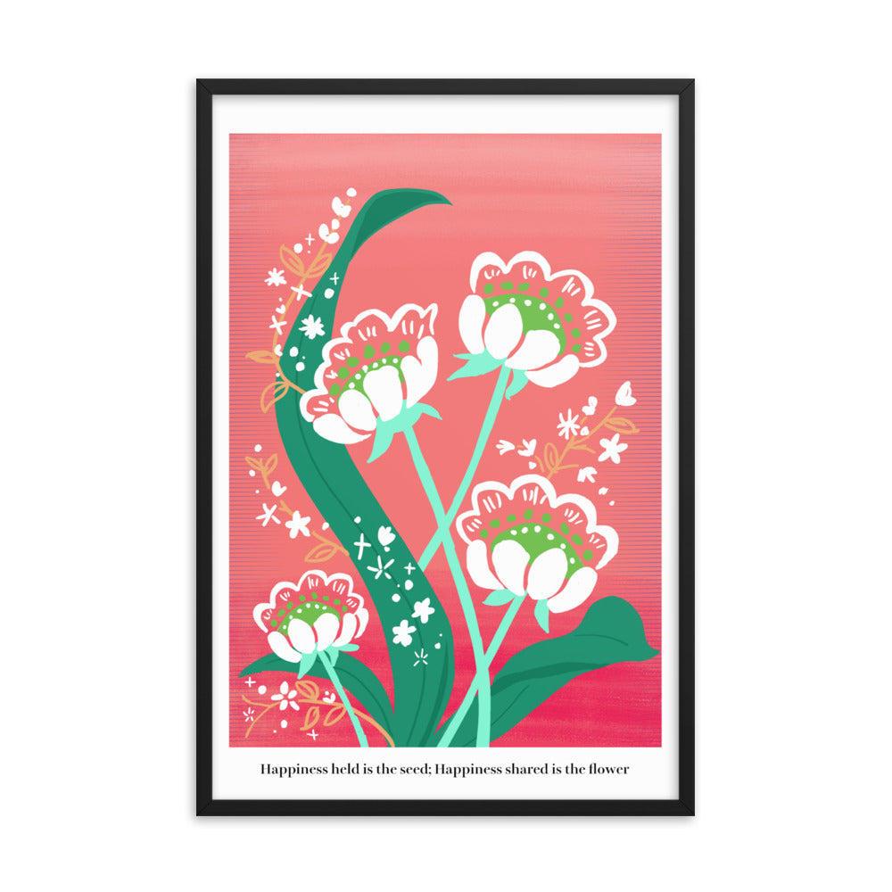 My love for you blossoms every day | 木製框架啞光海報 Framed Matte Poster