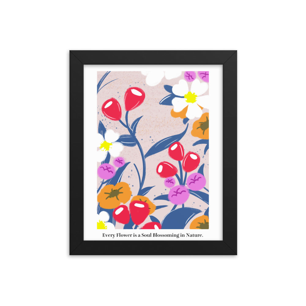 Every flower is a soul blossoming in nature | 木製框架啞光海報 Framed Matte Poster