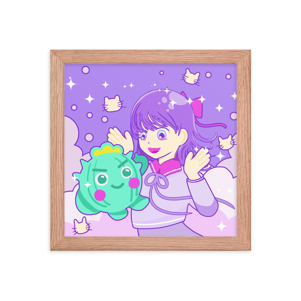 Cactus Boy in Dreamy Style |  Framed Matte Poster