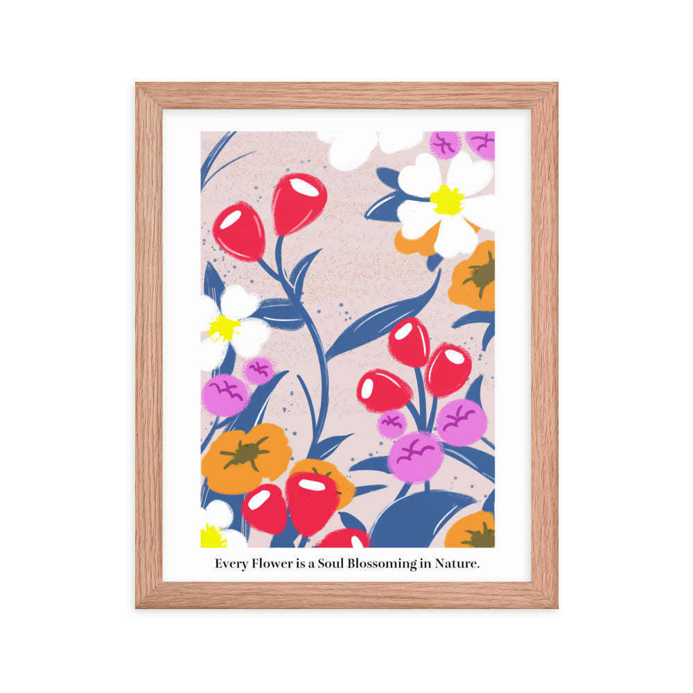 Every flower is a soul blossoming in nature | 木製框架啞光海報 Framed Matte Poster