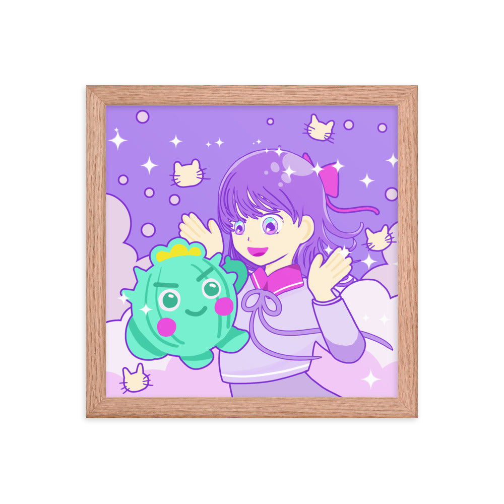Cactus Boy in Dreamy Style |  Framed Matte Poster