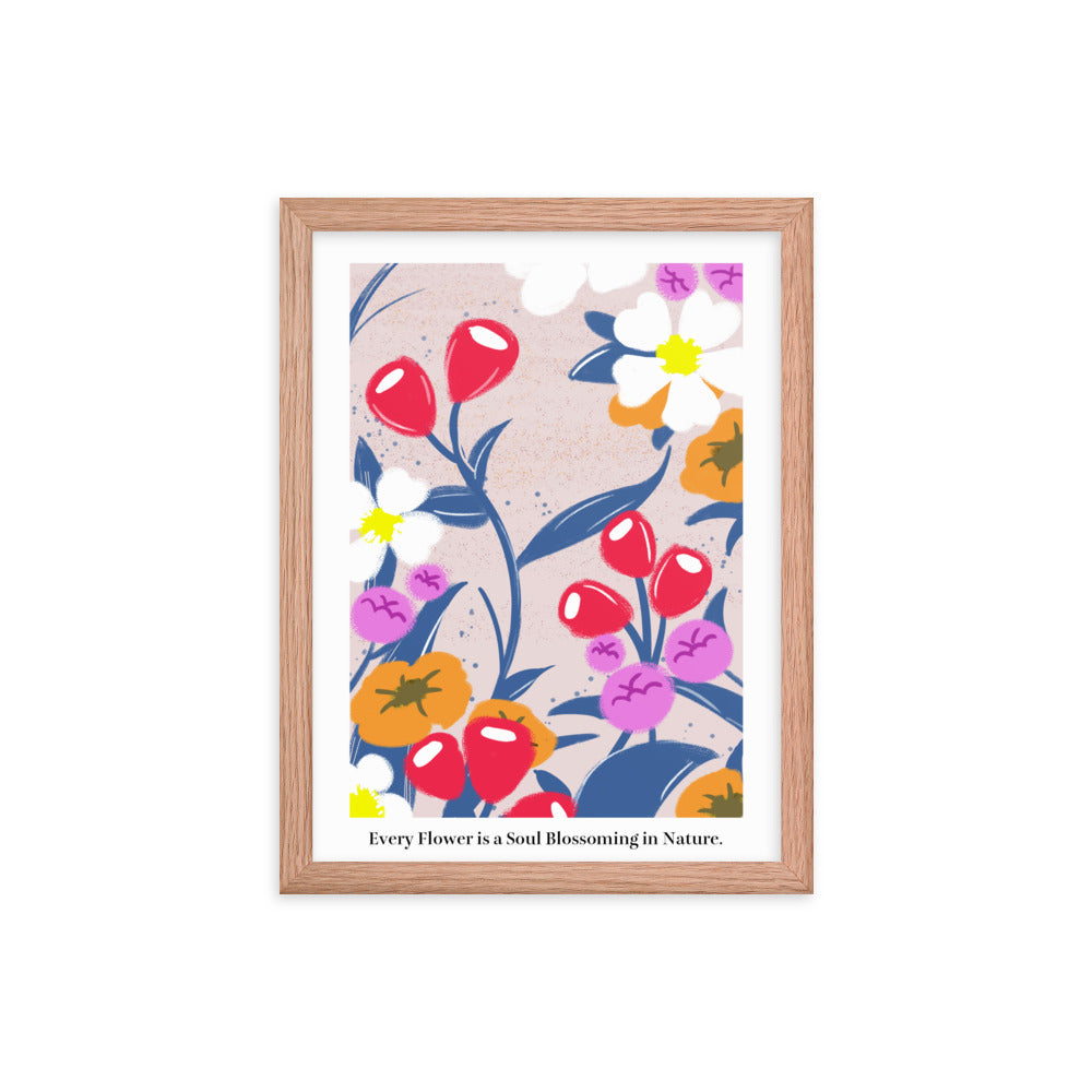 Every flower is a soul blossoming in nature | 木製框架啞光海報 Framed Matte Poster