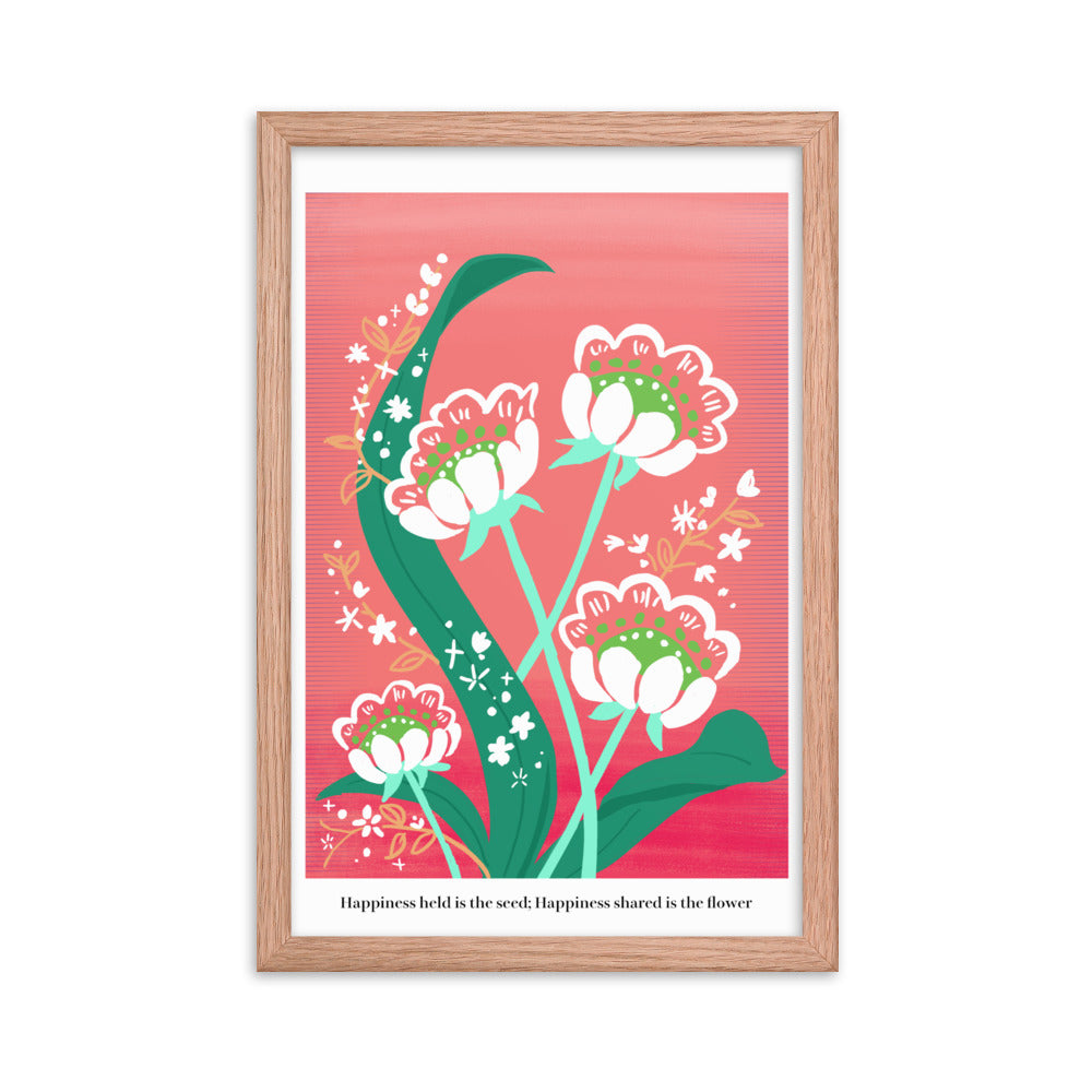 My love for you blossoms every day | 木製框架啞光海報 Framed Matte Poster