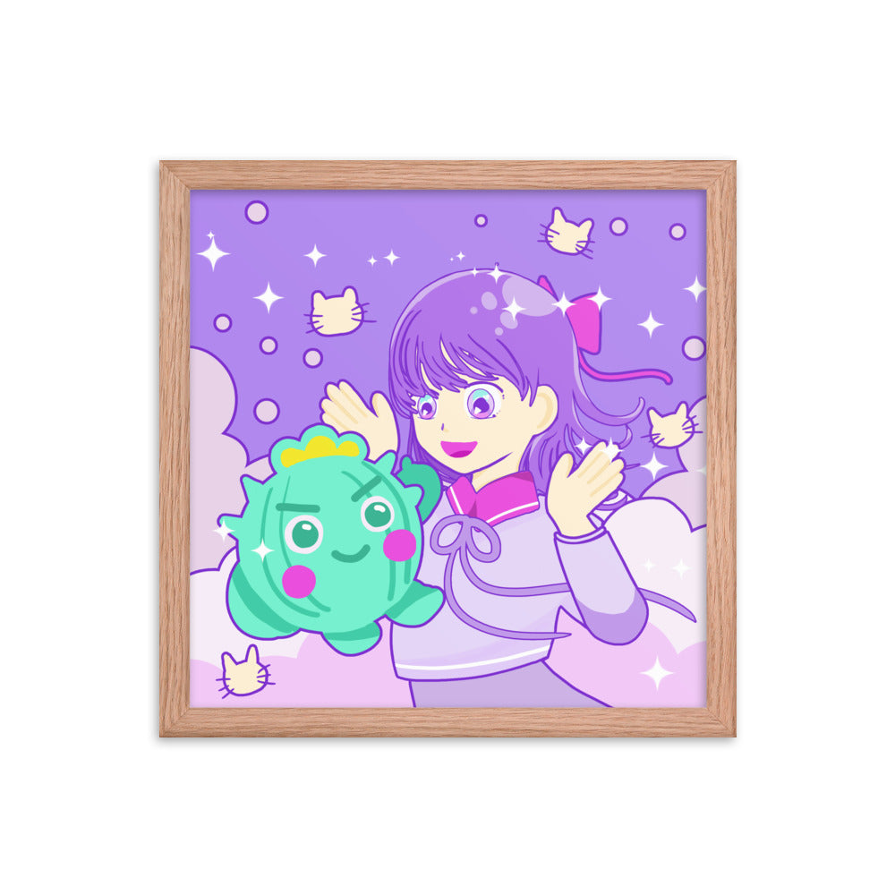 Cactus Boy in Dreamy Style |  Framed Matte Poster