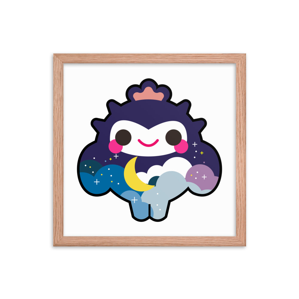 Dreamy Cloud Cactus Boy | 木製框架啞光海報 Framed Matte Poster