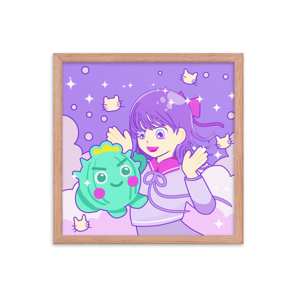 Cactus Boy in Dreamy Style |  Framed Matte Poster
