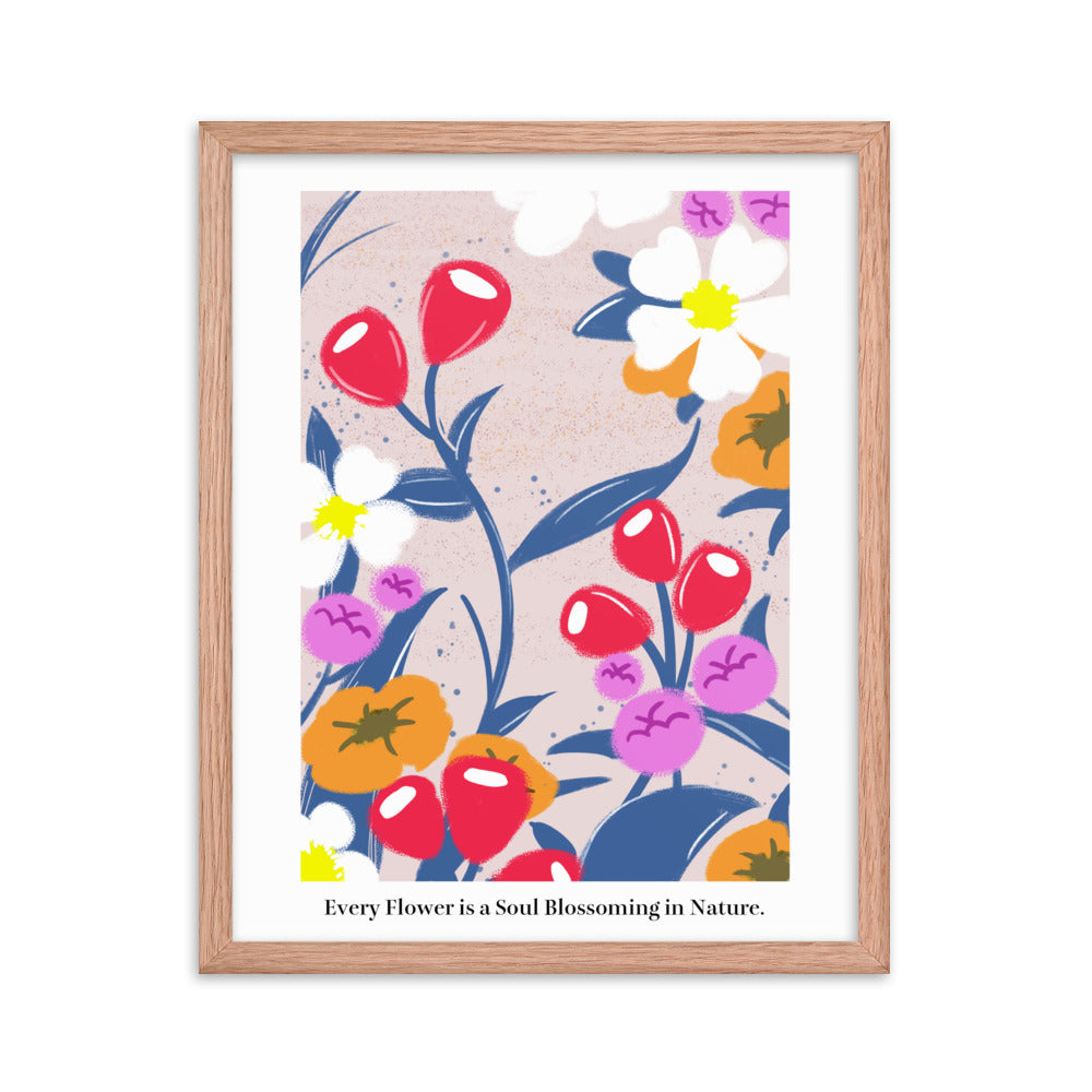 Every flower is a soul blossoming in nature | 木製框架啞光海報 Framed Matte Poster