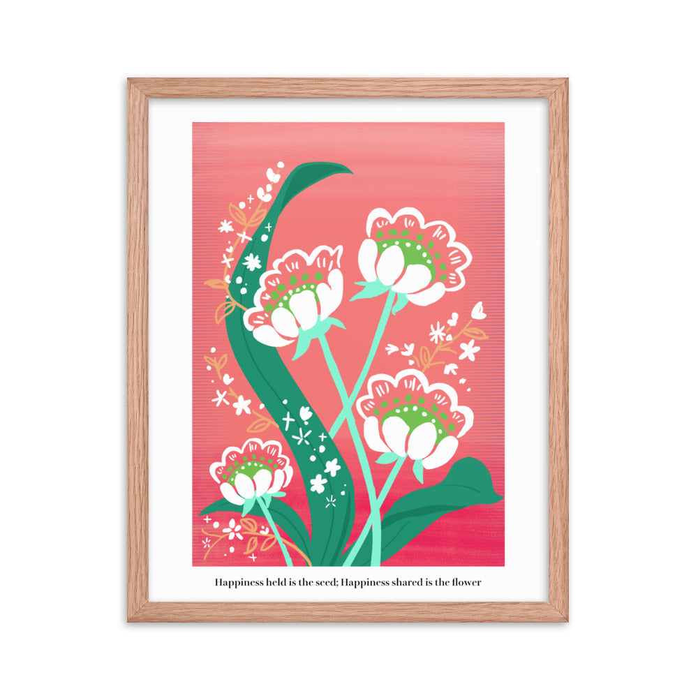 My love for you blossoms every day | 木製框架啞光海報 Framed Matte Poster