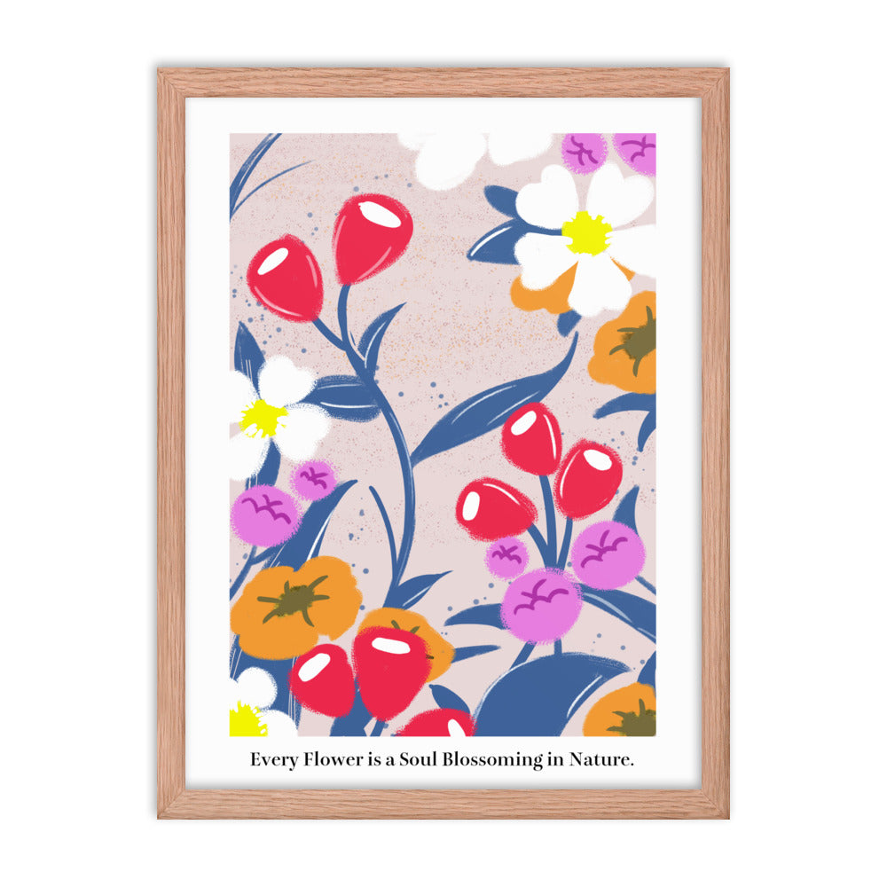 Every flower is a soul blossoming in nature | 木製框架啞光海報 Framed Matte Poster