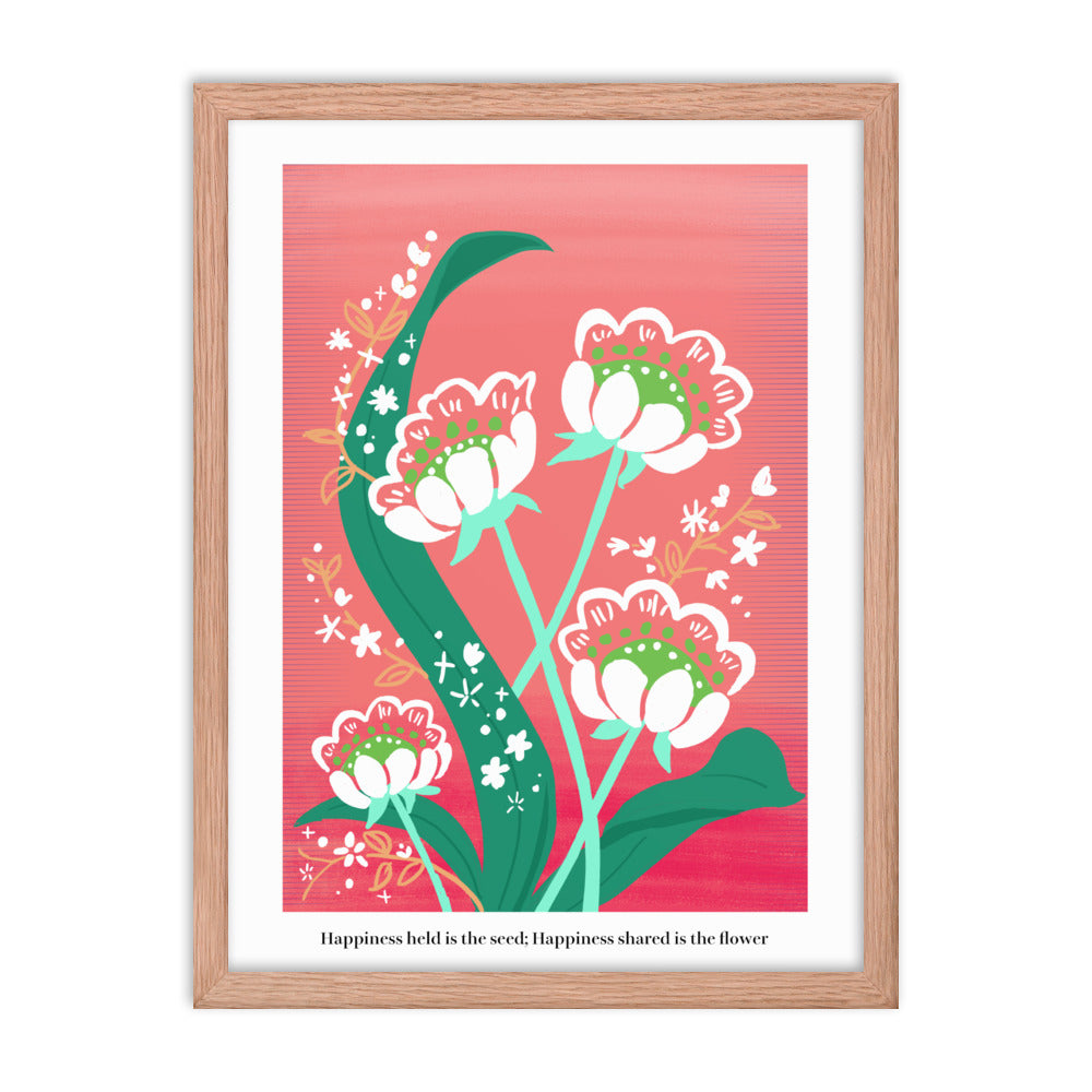 My love for you blossoms every day | 木製框架啞光海報 Framed Matte Poster