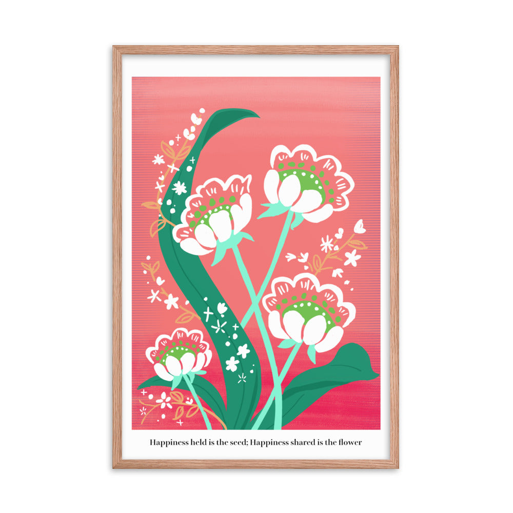 My love for you blossoms every day | 木製框架啞光海報 Framed Matte Poster