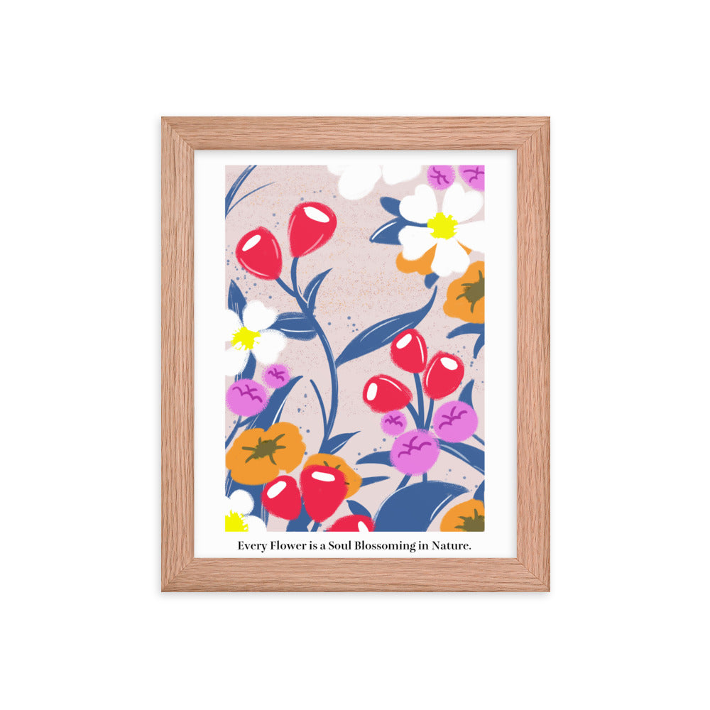 Every flower is a soul blossoming in nature | 木製框架啞光海報 Framed Matte Poster