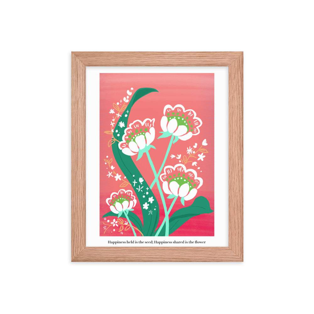 My love for you blossoms every day | 木製框架啞光海報 Framed Matte Poster