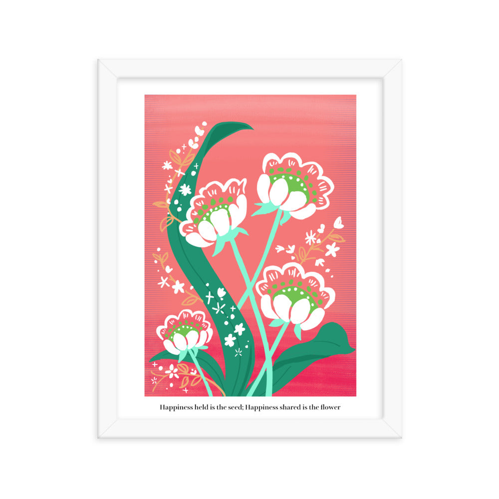 My love for you blossoms every day | 木製框架啞光海報 Framed Matte Poster