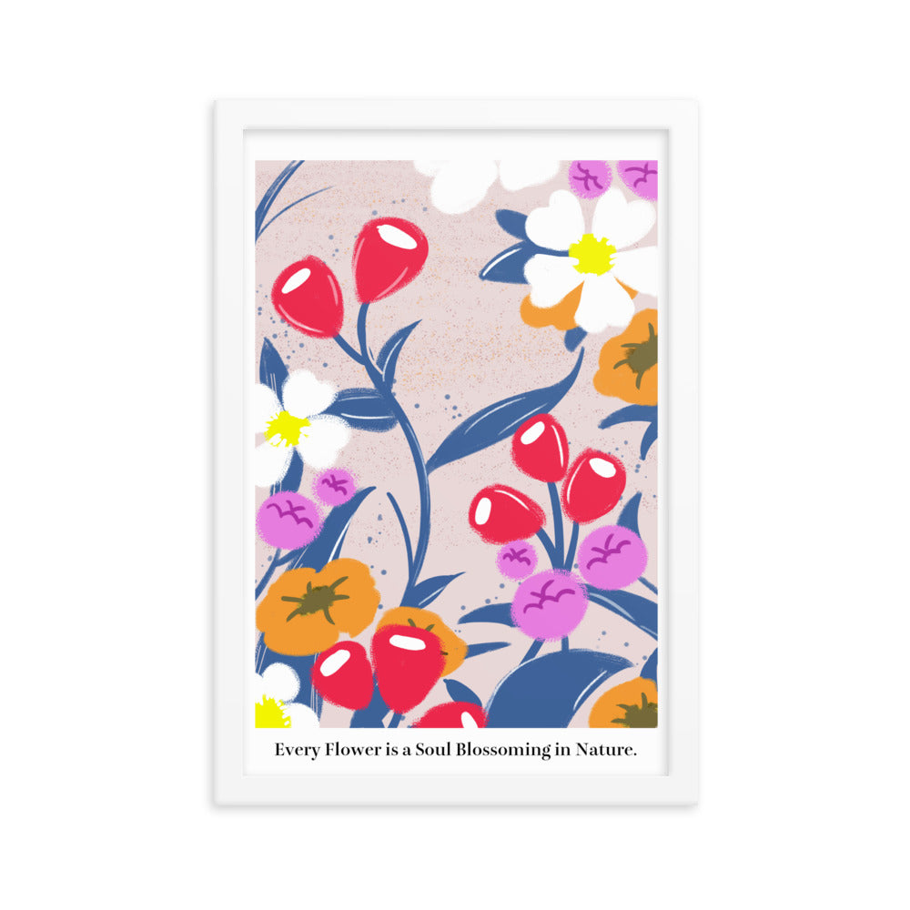 Every flower is a soul blossoming in nature | 木製框架啞光海報 Framed Matte Poster