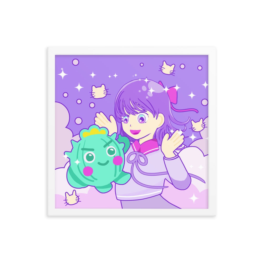 Cactus Boy in Dreamy Style |  Framed Matte Poster