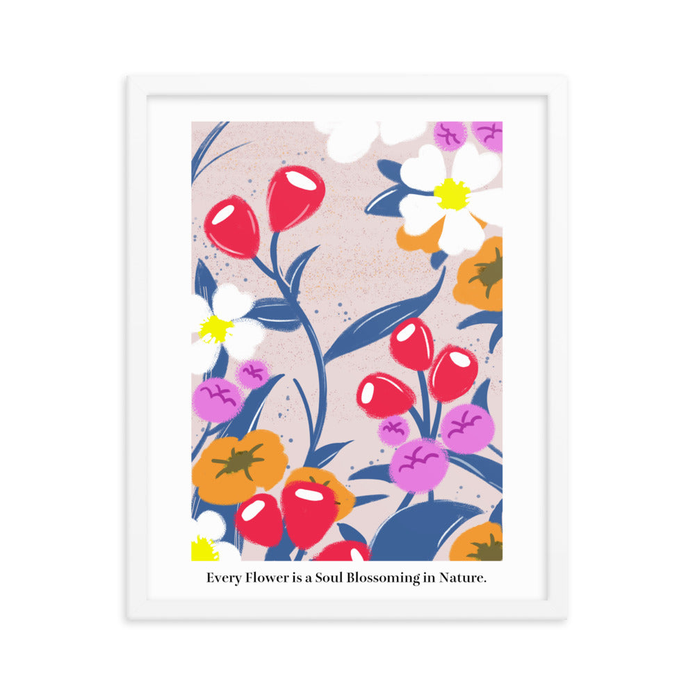 Every flower is a soul blossoming in nature | 木製框架啞光海報 Framed Matte Poster