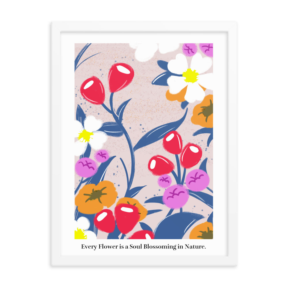 Every flower is a soul blossoming in nature | 木製框架啞光海報 Framed Matte Poster