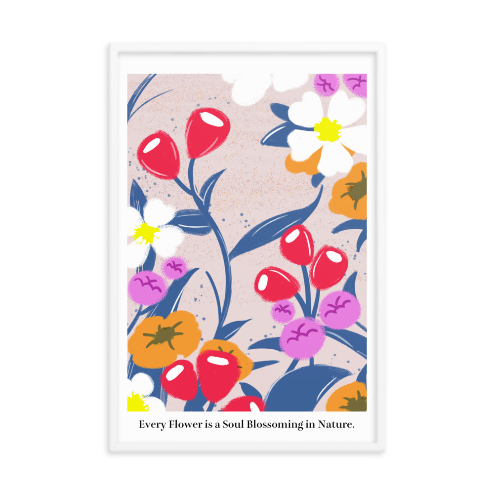Every flower is a soul blossoming in nature | 木製框架啞光海報 Framed Matte Poster