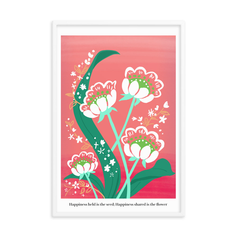 My love for you blossoms every day | 木製框架啞光海報 Framed Matte Poster