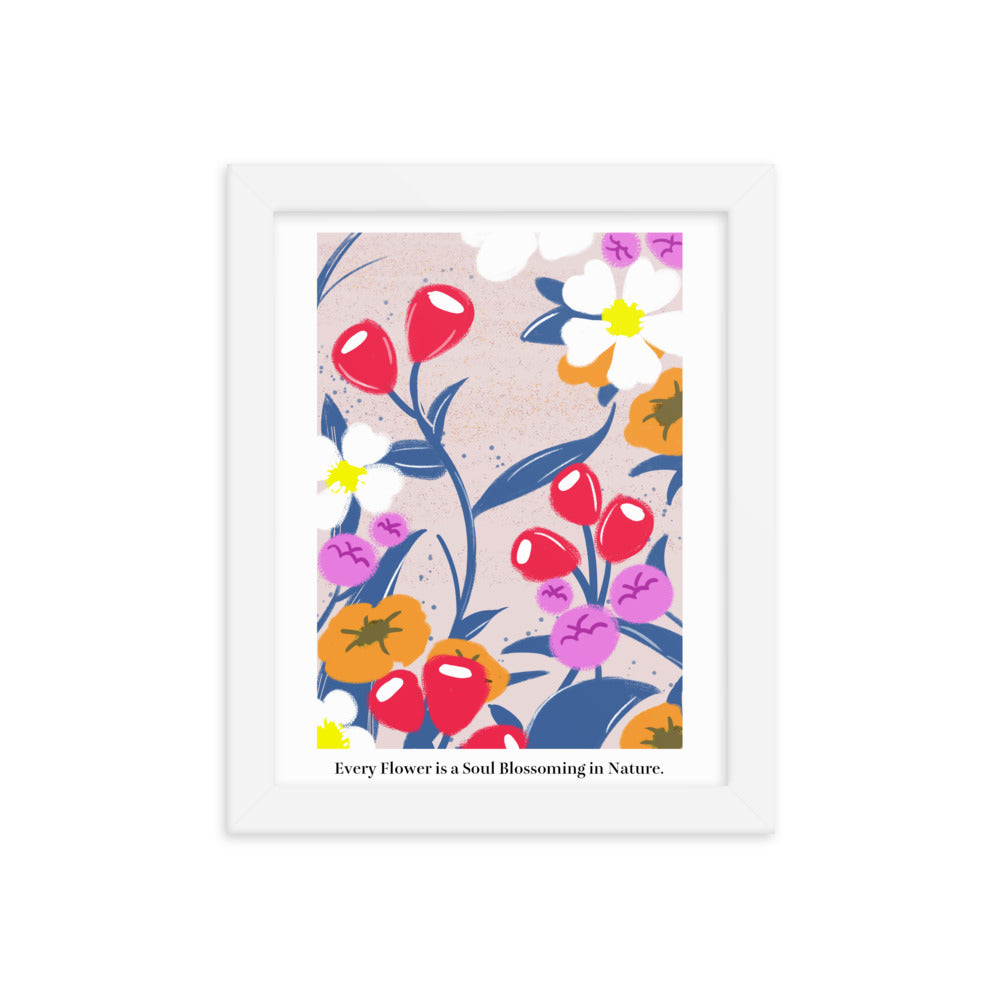 Every flower is a soul blossoming in nature | 木製框架啞光海報 Framed Matte Poster