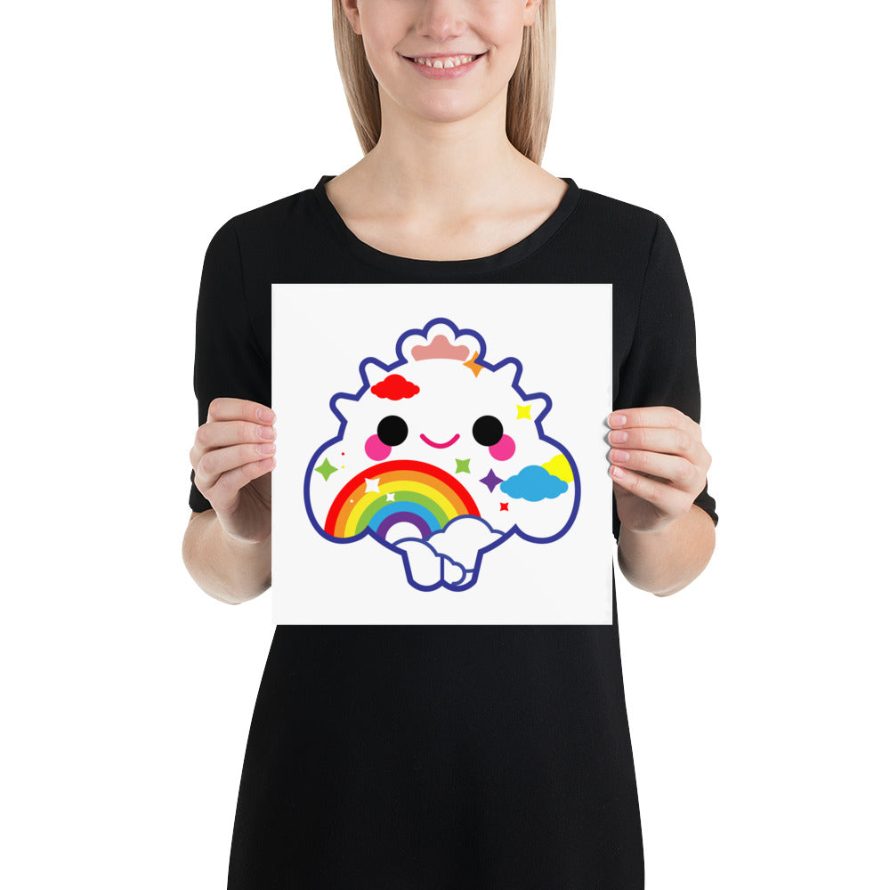 Rainbow Colorful Cloud Cactus Boy  | PRINT