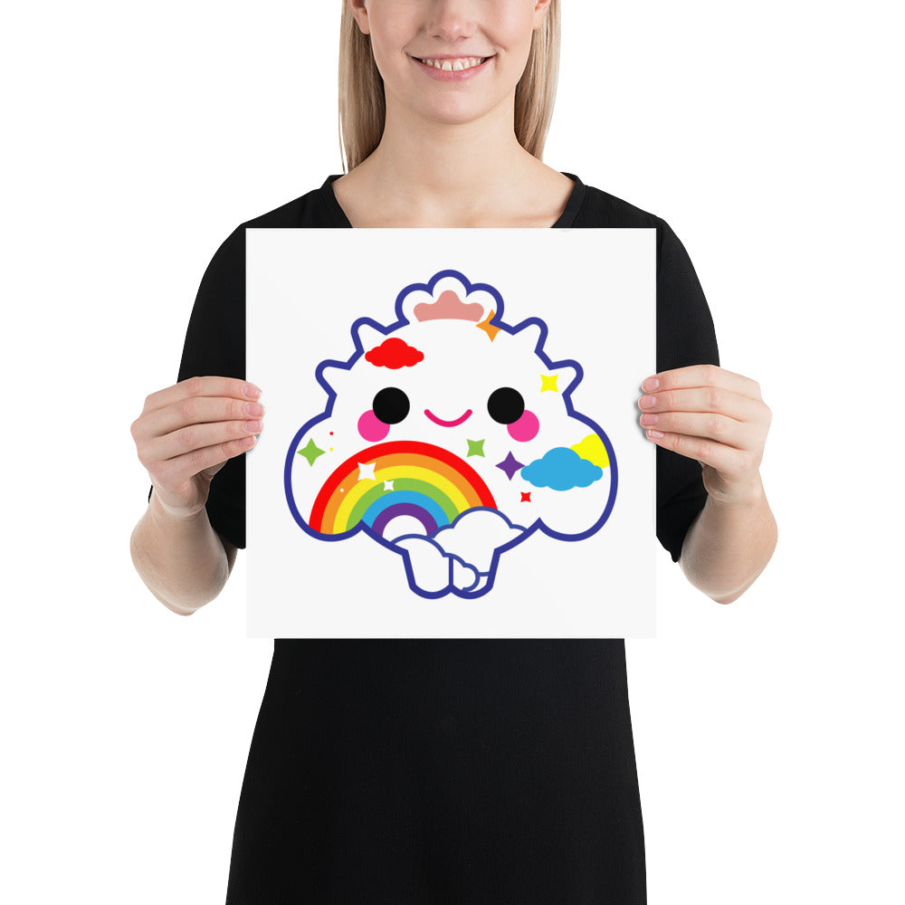 Rainbow Colorful Cloud Cactus Boy  | PRINT