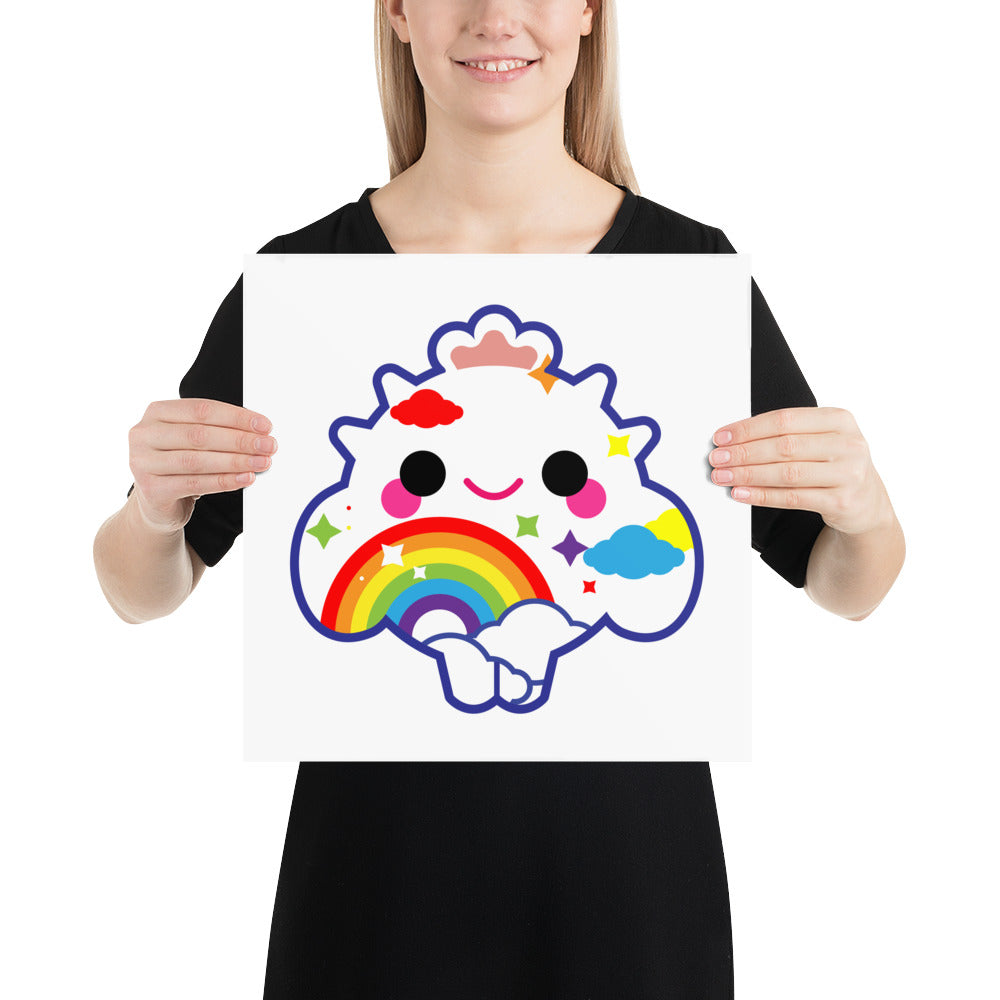 Rainbow Colorful Cloud Cactus Boy  | PRINT