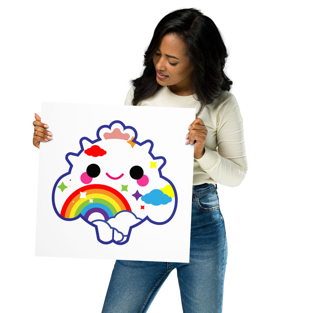 Rainbow Colorful Cloud Cactus Boy  | PRINT