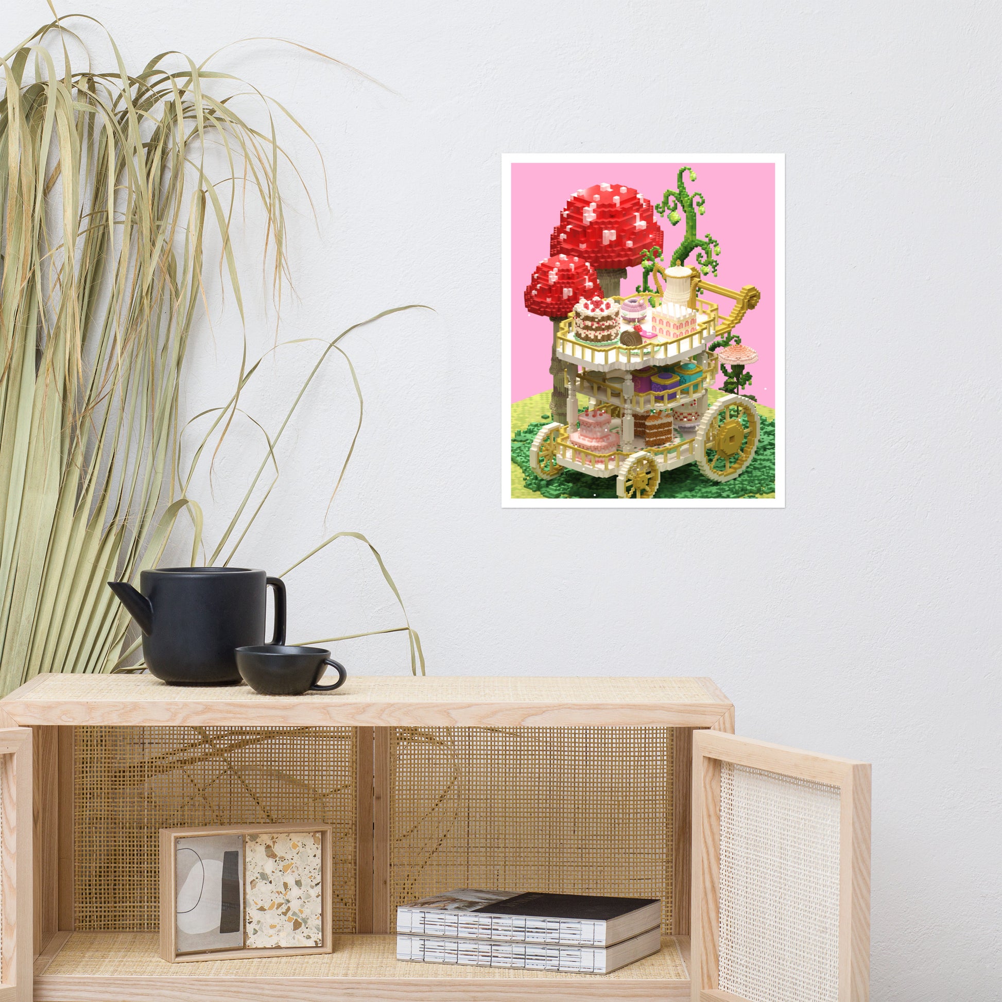 Voxel Dessert Cart | Digital Illustration Poster