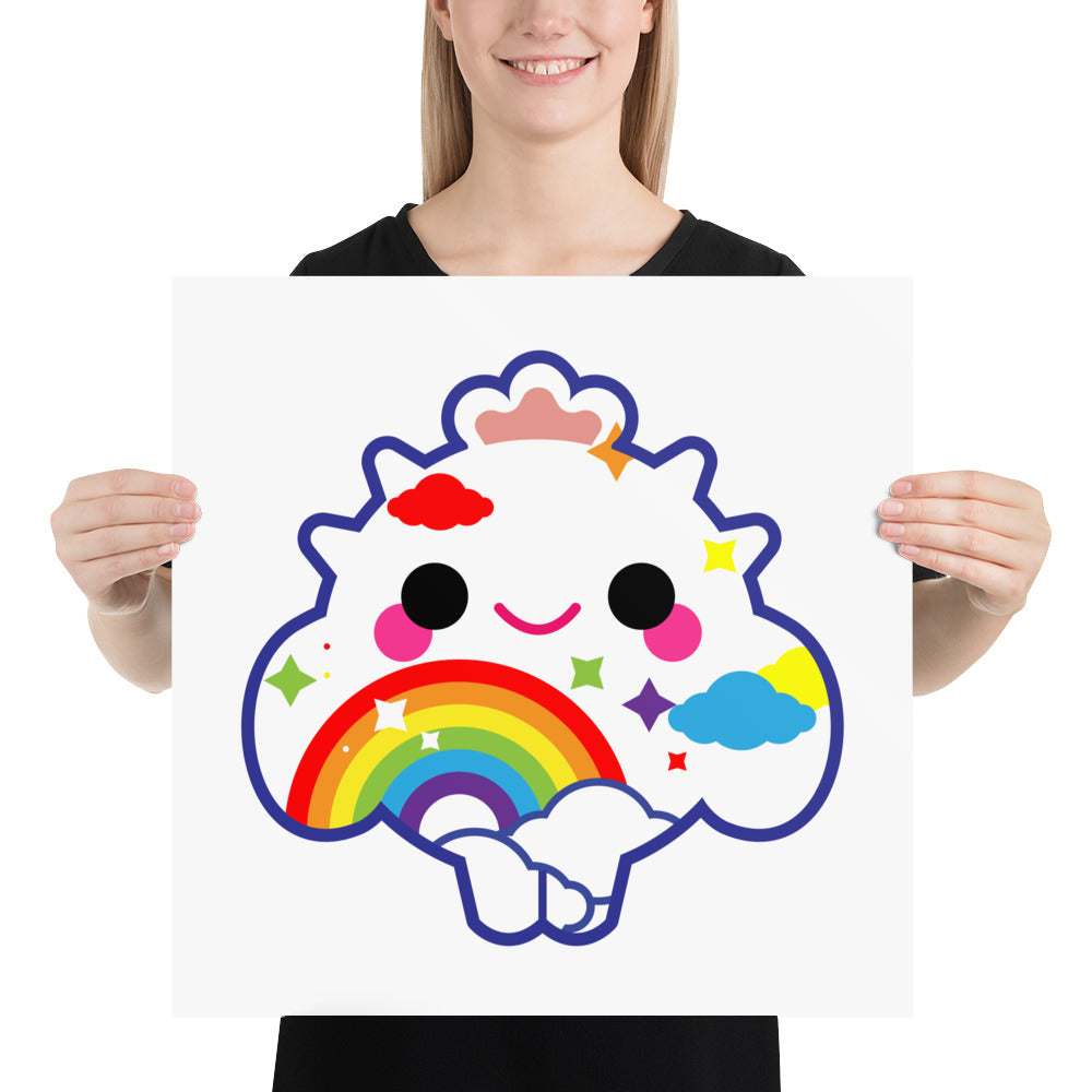 Rainbow Colorful Cloud Cactus Boy  | PRINT