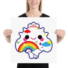 Load image into Gallery viewer, Rainbow Colorful Cloud Cactus Boy  | PRINT
