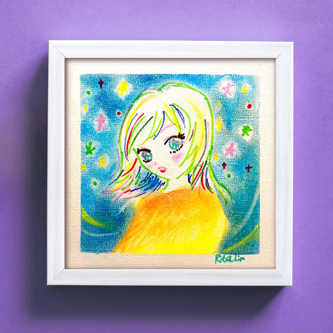 Original Pastel Art | 《Play Among The Star》 | 15cm x 15cm