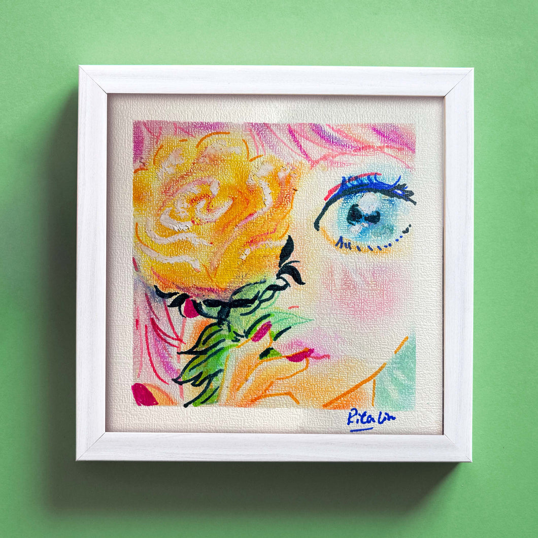 Original Pastel Art | 《Yellow Rose》 | 15cm x 15cm