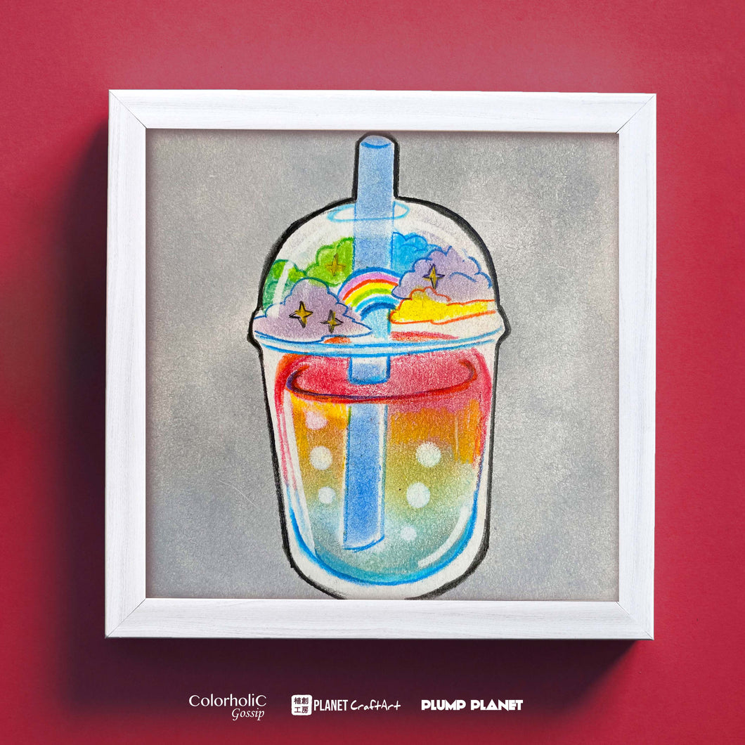 Original Pastel Art | 《Rainbow Juice》 | 15cm x 15cm