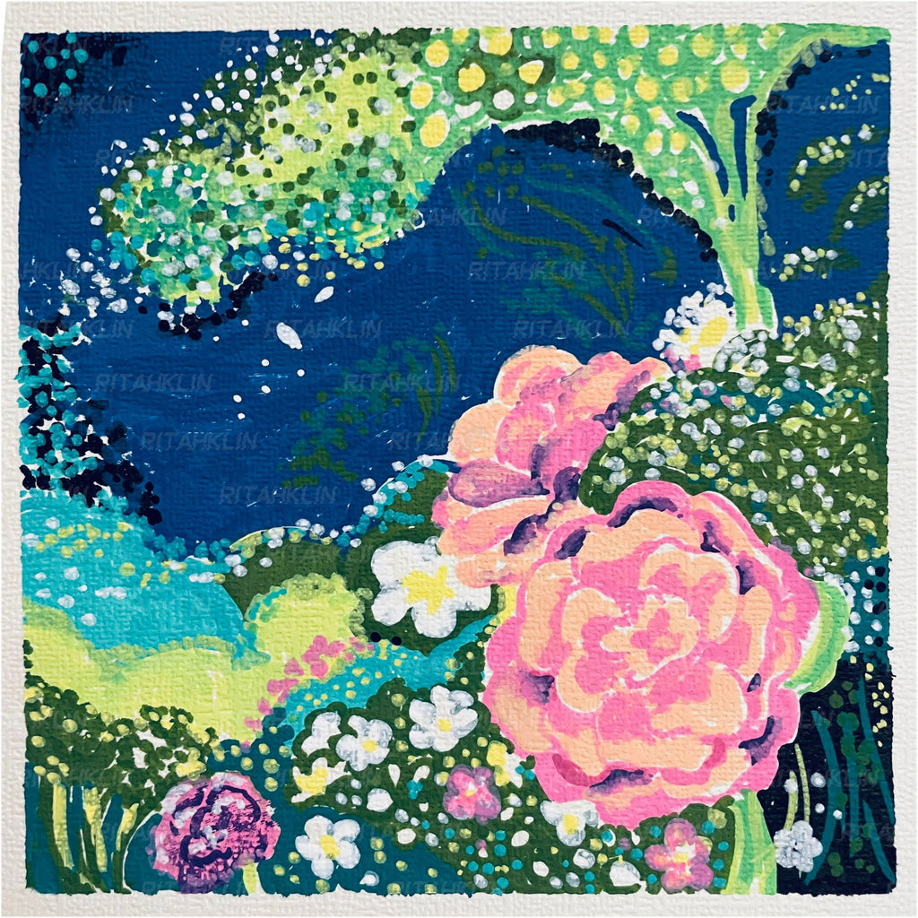 Original Drawing Art | 《Flower Garden》 | 15cm x 15cm