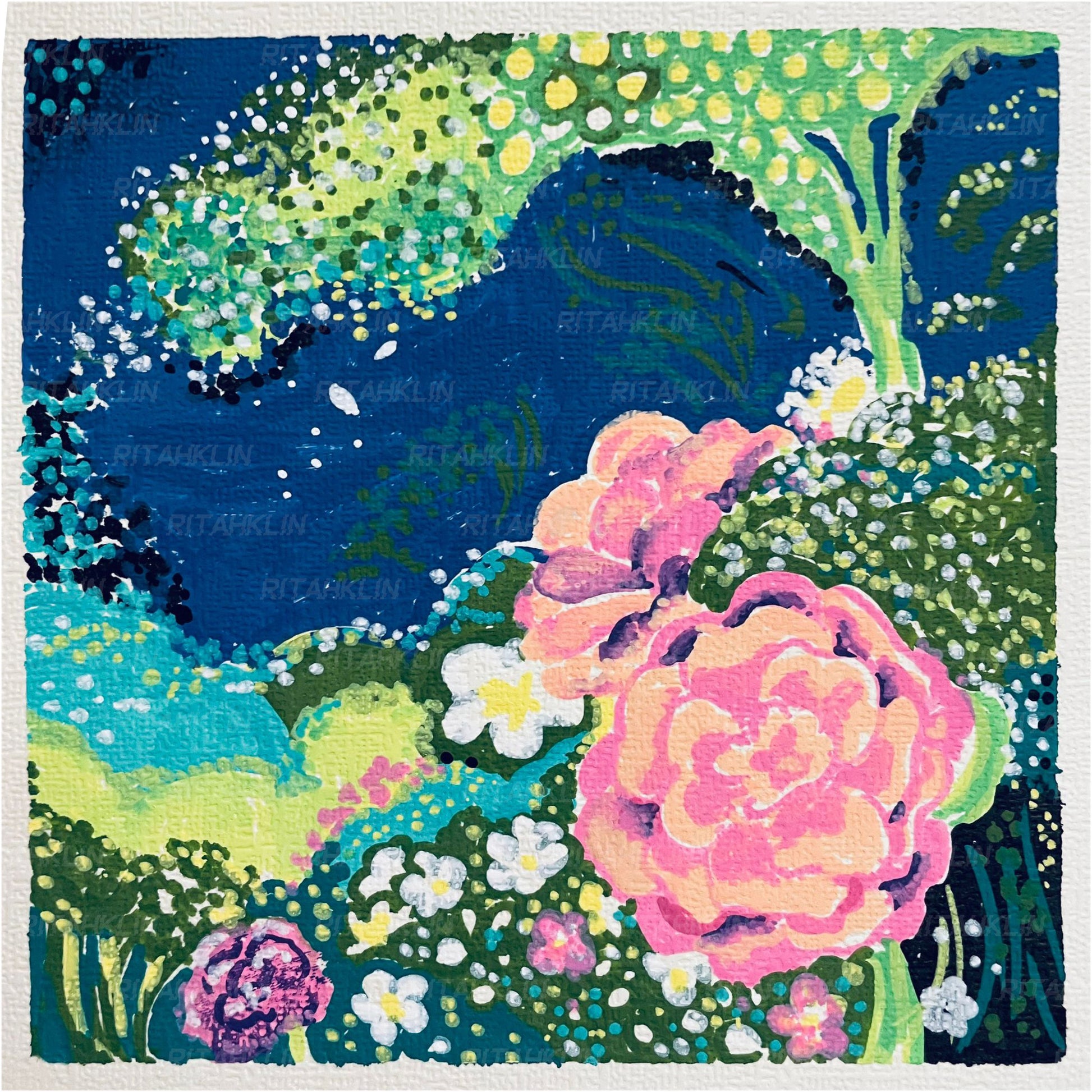 Original Drawing Art | 《Flower Garden》 | 15cm x 15cm