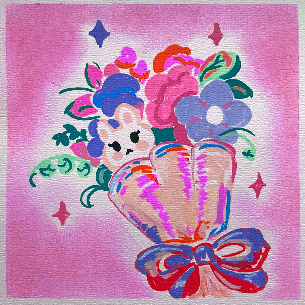Original Drawing Art | 《Your Pink Flower》 | 15cm x 15cm