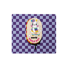 画像をギャラリービューアに読み込む, 遊戲鼠標墊 Gaming mouse pad | Trendy Rainbow Rabbit in Purple Square
