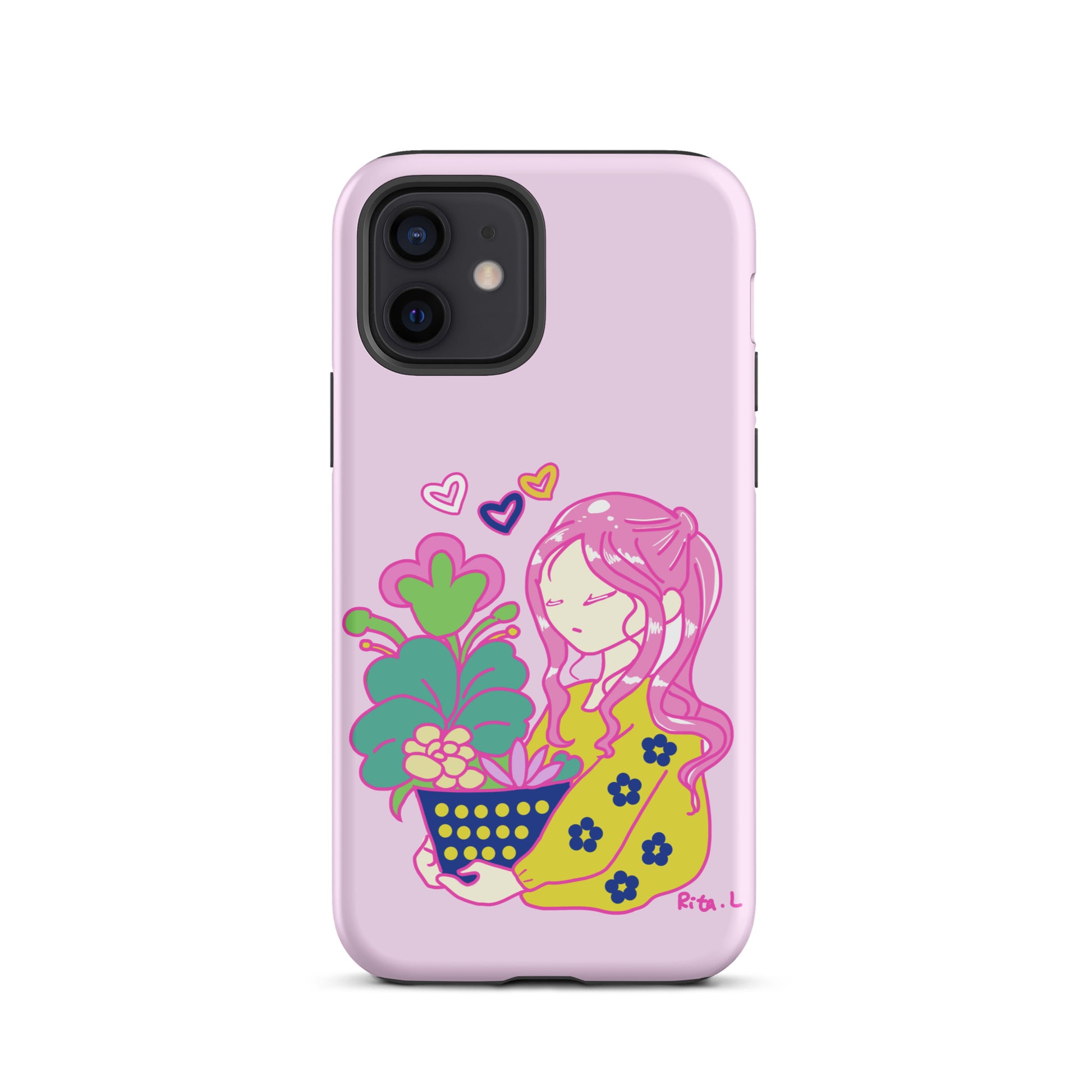 【iPhone】Dot Dot Girl with Plant Pot|防摔雙層特強硬殼 Tough Case for iPhone®