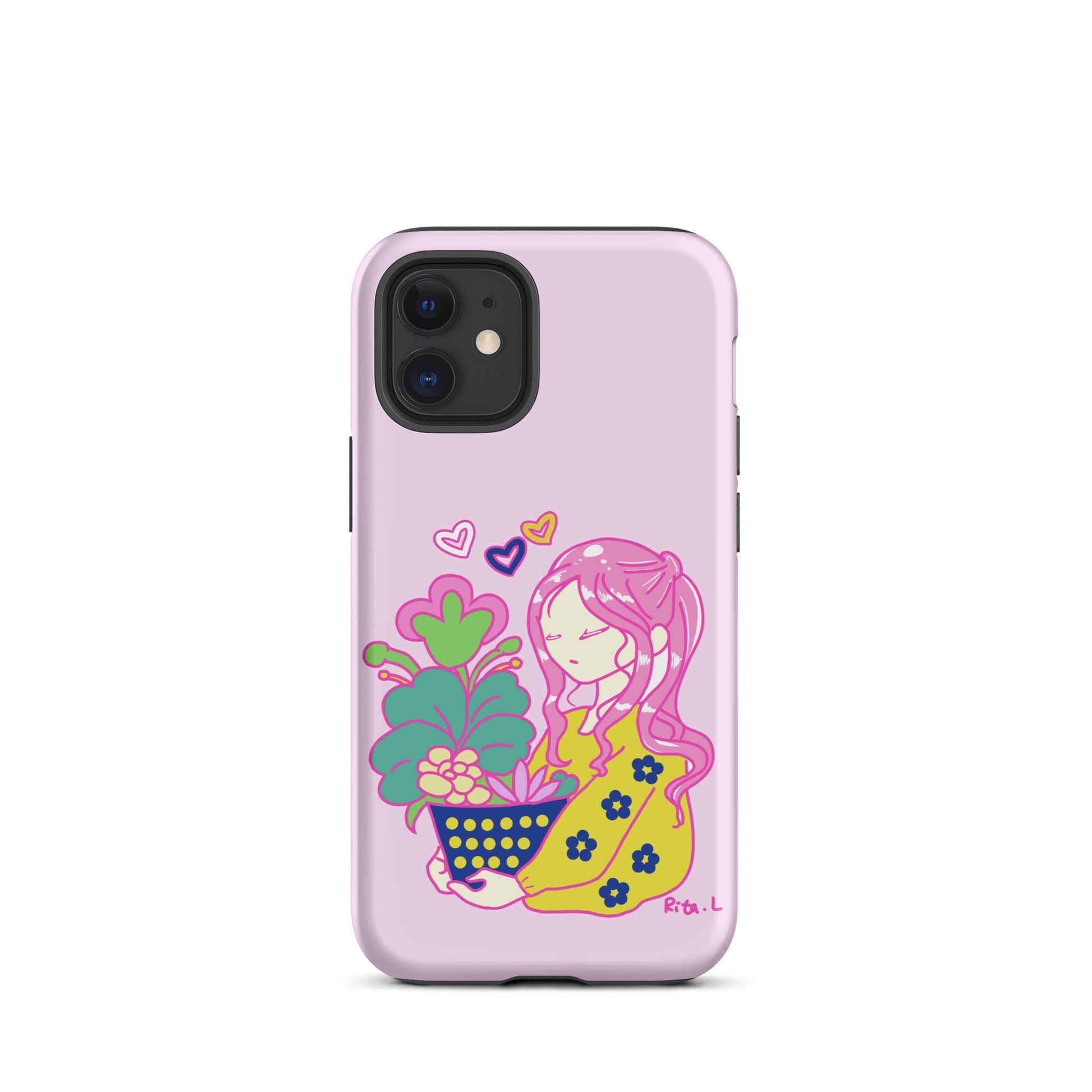 【iPhone】Dot Dot Girl with Plant Pot|防摔雙層特強硬殼 Tough Case for iPhone®