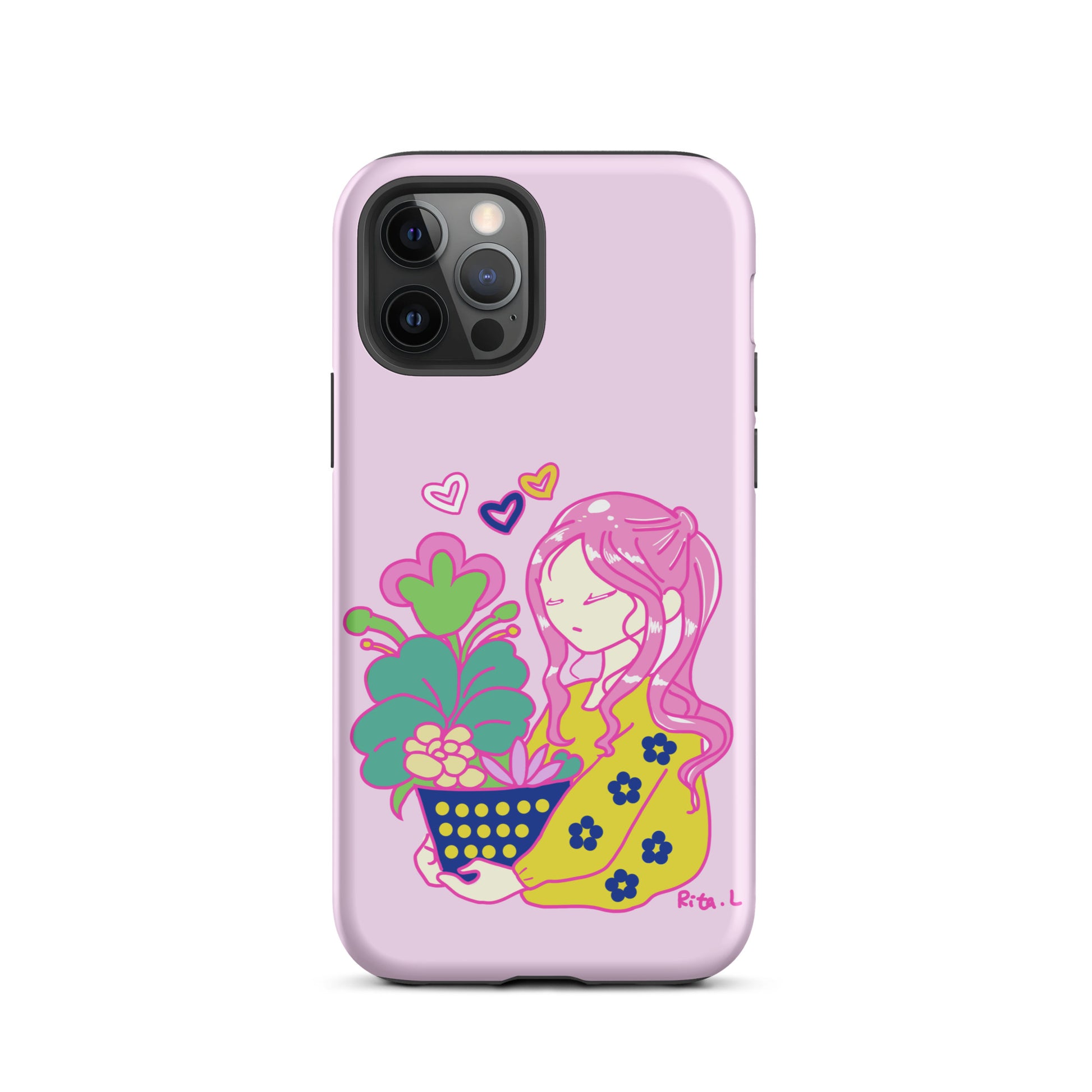 【iPhone】Dot Dot Girl with Plant Pot|防摔雙層特強硬殼 Tough Case for iPhone®