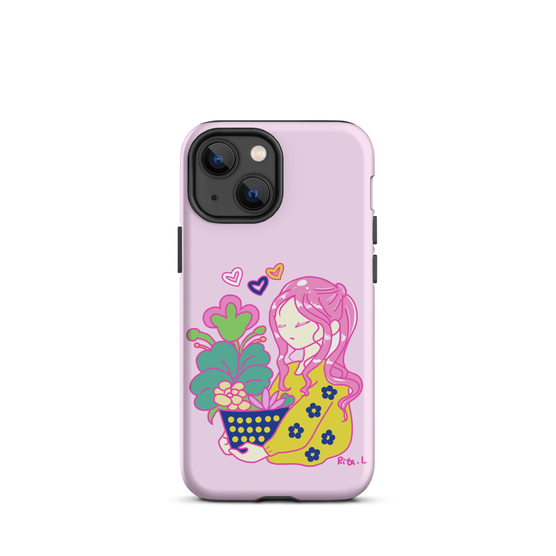 【iPhone】Dot Dot Girl with Plant Pot|防摔雙層特強硬殼 Tough Case for iPhone®