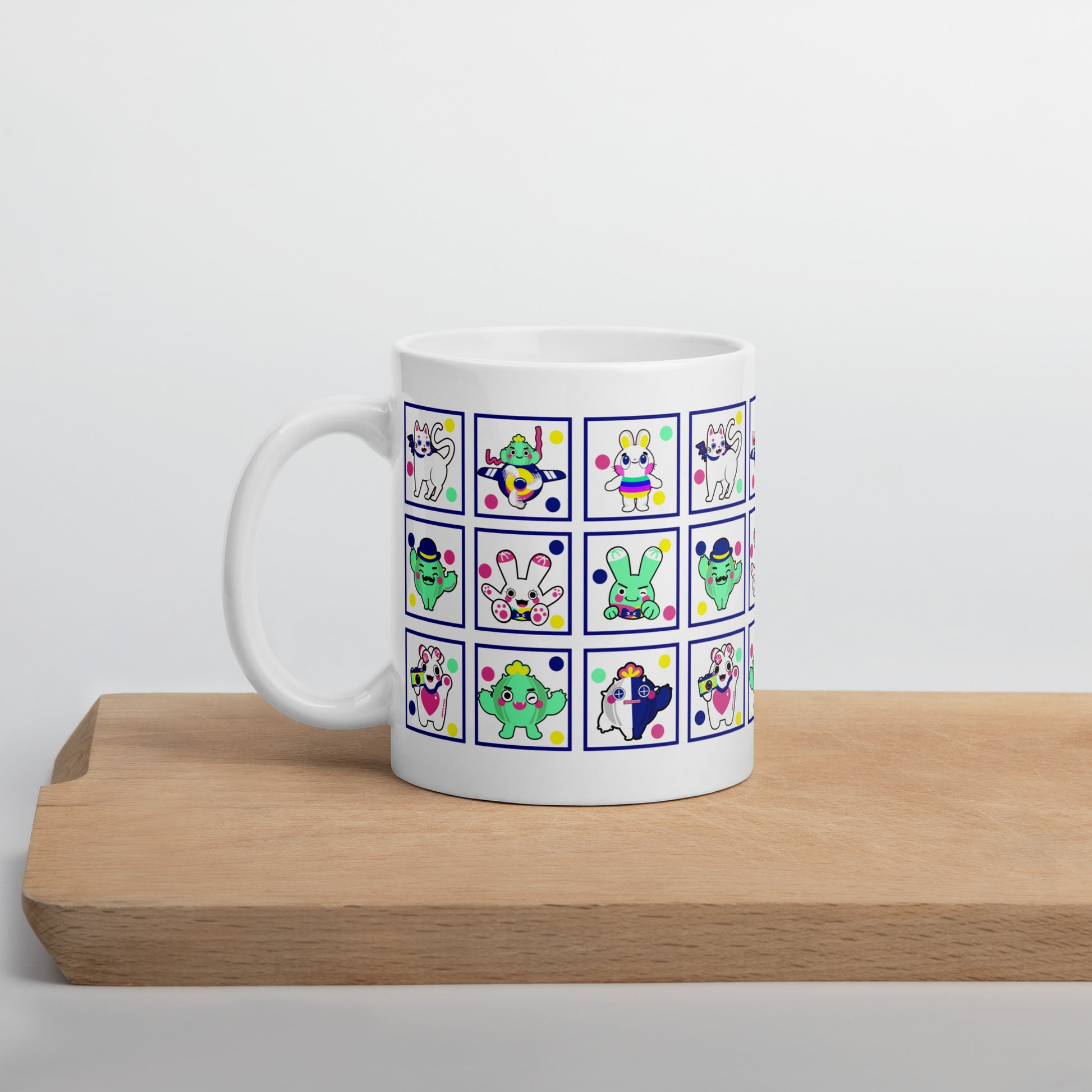 陶瓷馬克杯 Glossy Mug | Colorful Cactus Family