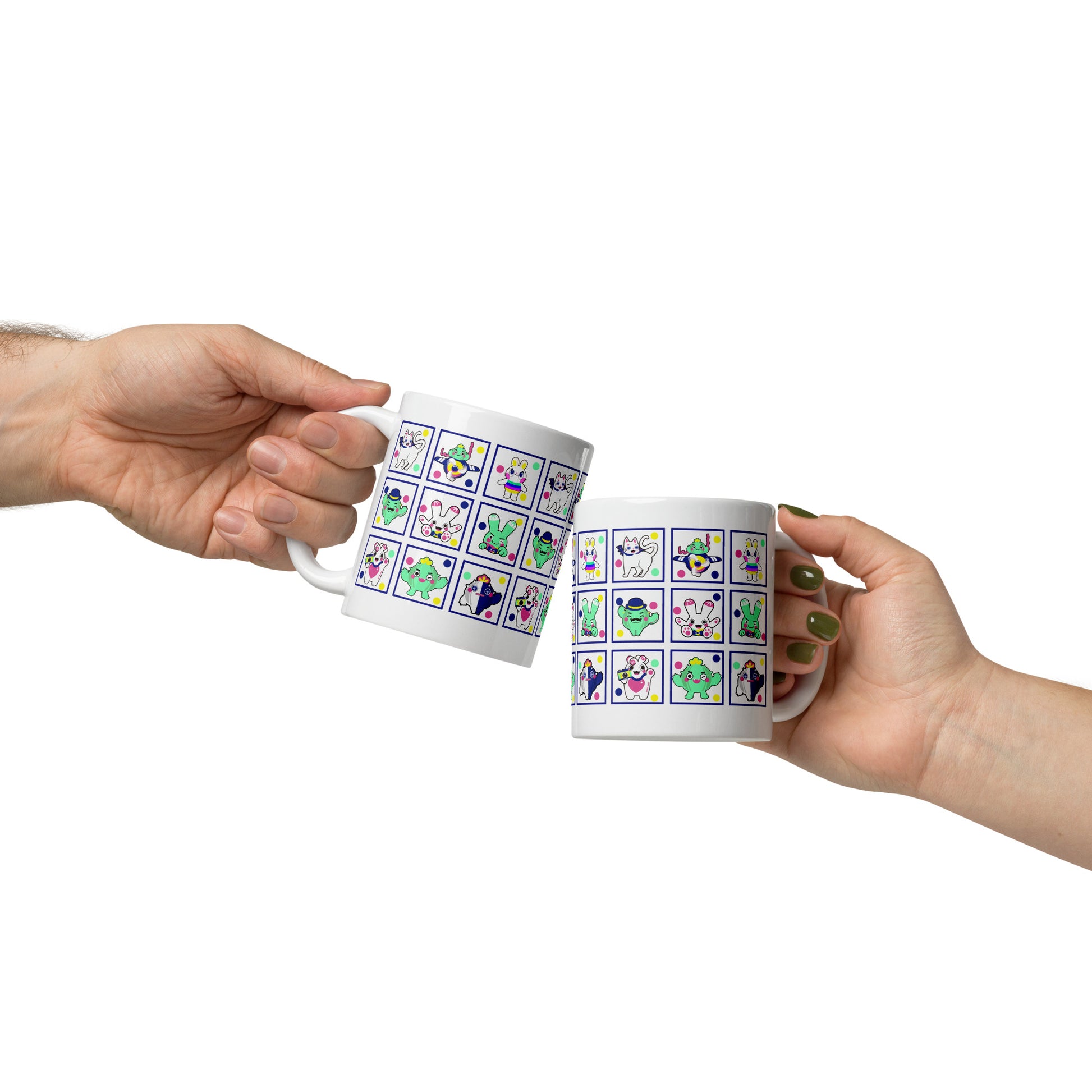 陶瓷馬克杯 Glossy Mug | Colorful Cactus Family